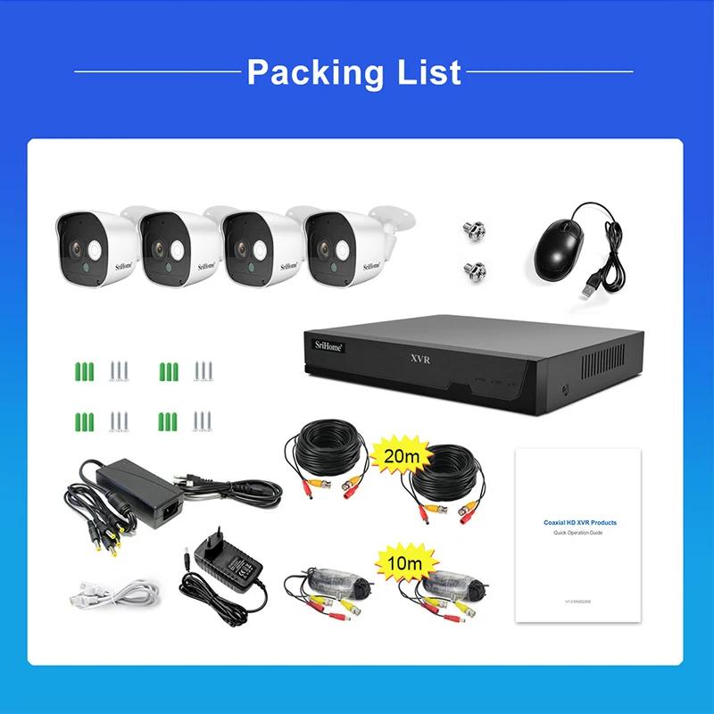 Srihome-NVS008 4CH HD 1080P TVI/AHD/DVR/NVR/CVI   XVR ŰƮ, ִ 8 ׶Ʈ HDD HDMI VGA  H.265 Ʈũ  ڴ
